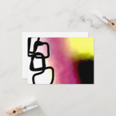 Carte Chaîne de blocage : Abstrait rose, jaune, noir et (Devant/Arrière en situation)