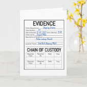 Carte Chaîne de conservation des preuves jeu de rôle sur (Fleur jaune)