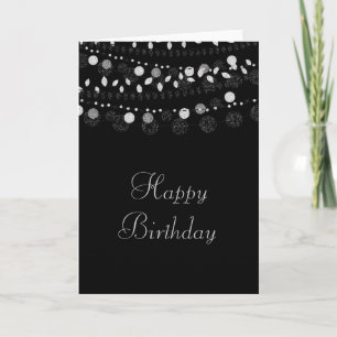 Carte Chaînes d'argent des lumières sur l'anniversaire n