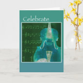 Carte Chaînes de musique Anniversaire, Moderne (Fleur jaune)