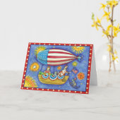 CARTE CHAÎNES ET SOURIS HISS N'FITZ EN 4 JUILLET ZEPPELI (Fleur jaune)