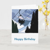 Carte Chairlift Full of Skiers (Fleur jaune)