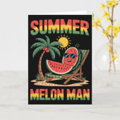 Carte Chaise de terrasse de plage de pastèque de vacance (Fleur jaune)