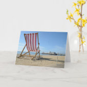 CARTE CHAISE LONGUE GÉANTE, PLAGE DE BOURNEMOUTH, (Fleur jaune)