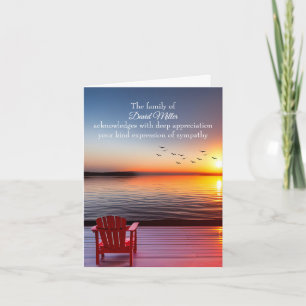 Carte Chaise sur le lac Dock pour le Merci sympathique