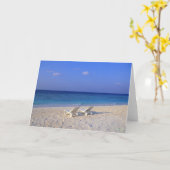 Carte Chaises sur la plage - personnalisable (Fleur jaune)