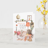 Carte Chaleureux et confortable Hygge Homely Salon Scène (Fleur jaune)