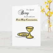 Carte Chalice d'or de la première communion, Paten (Fleur jaune)