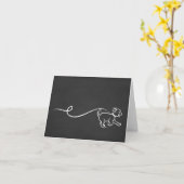 CARTE CHALK DE MARCHE DE CHIEN (Fleur jaune)