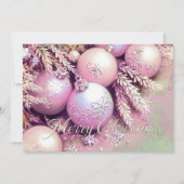 Carte Chalk Drawing Soft Pinks Christmas Ornaments (Devant)