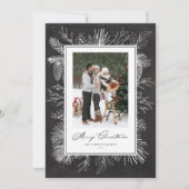 Carte Chalkboard Botanical Frame Photo Merry Christmas (Devant)