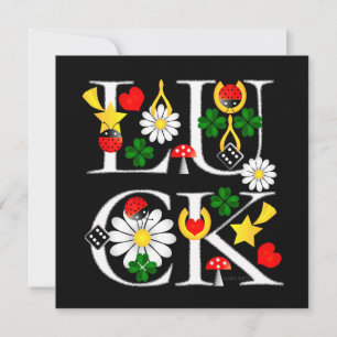 Carte Chalkboard de bonne chance