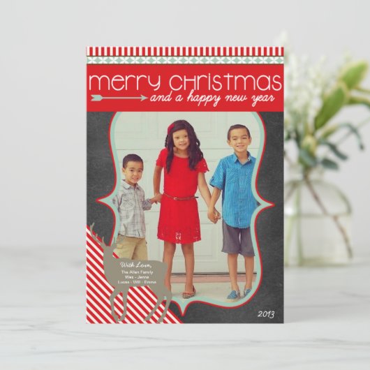 Carte Chalkboard de Noël (Debout devant)