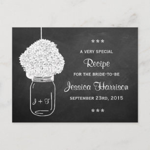Carte Chalkboard Hydrangea Mason Jar Bridal Recett