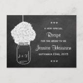 Carte Chalkboard Hydrangea Mason Jar Bridal Recett (Devant)