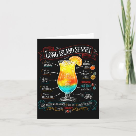 Carte Chalkboard Long Island Sunset tail Recipe Trocal (Devant)