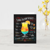 Carte Chalkboard Long Island Sunset tail Recipe Trocal (Fleur jaune)