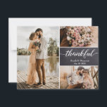 Carte Chalkboard Mariage Thankful Custom Photo Collage<br><div class="desc">Présentez notre carte "Chalkboard Mariage Thankful Custom Photo Collage" - une façon sincère d'express la gratitude et de partager des souvenirs chéris de votre célébration mariage. 💍 Souvenirs à Cherish : Capturez l'essence de votre jour de mariage en créant un collage photo personnalisé qui raconte l'histoire de votre beau voyage...</div>