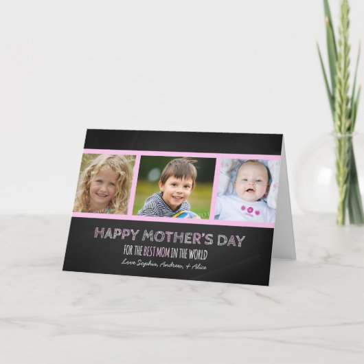 Carte Chalkboard Photo Happy Mother's Day Card (Devant)
