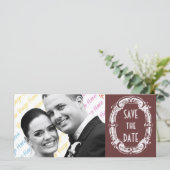 Carte Chalkboard Style MARIAGE Enregistrer la date (Debout devant)
