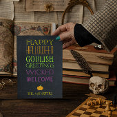 Carte Chalkboard Texte Halloween Salutations