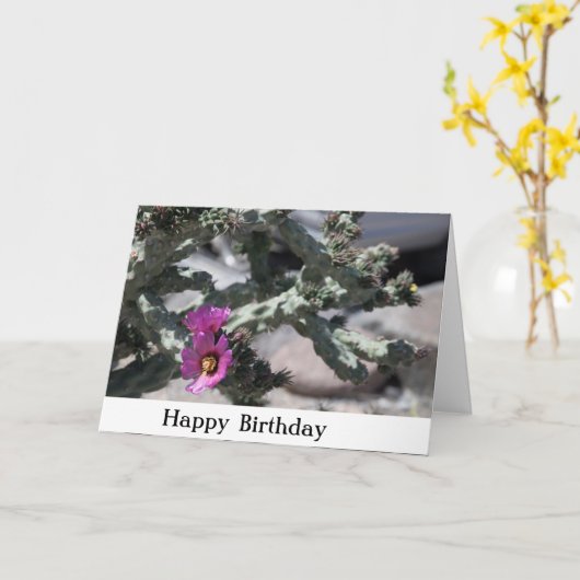 Carte Challa Cactus en fleurs (Fleur jaune)