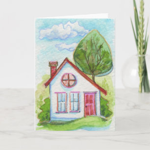 Carte Chambre colorée d'aquarelle