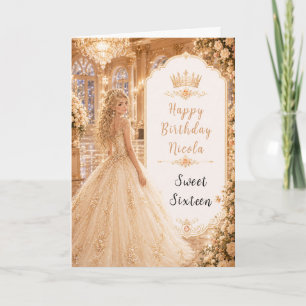 Carte Chambre de bal en or champagne pour un Sweet Sixte