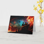 Carte Chambre et sorcière hantées par Halloween (Fleur jaune)