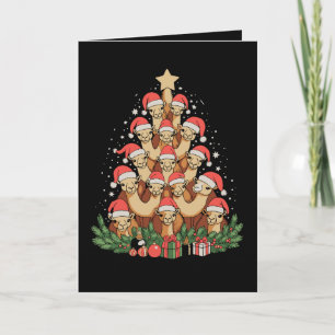 Carte Chameau de Noël Arbre Xmas Famille Saison des Fête