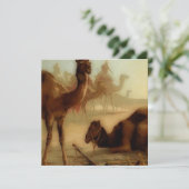 Carte chameaux vintages dans le désert (Debout devant)