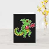 Carte Chameleon fait la boxe (Fleur jaune)