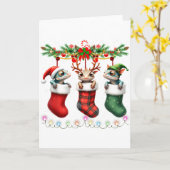 Carte Chameleon In Christmas Socks Lights Chameleon Xmas (Fleur jaune)