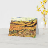 Carte Champ avec laboureur et moulin par Vincent van Gog (Fleur jaune)