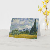 Carte Champ de blé avec cyprès : blanc (Fleur jaune)