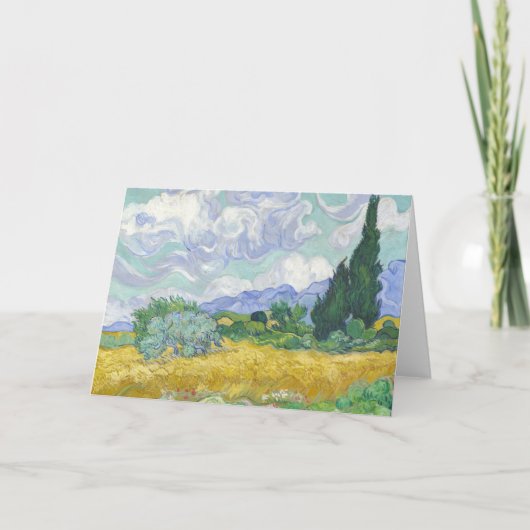 Carte Champ de blé avec cyprès | Vincent van Gogh (Devant)