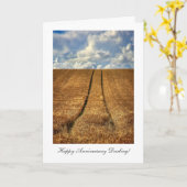 Carte Champ de blé été et parti Joyeux Anniversaire Chér (Fleur jaune)