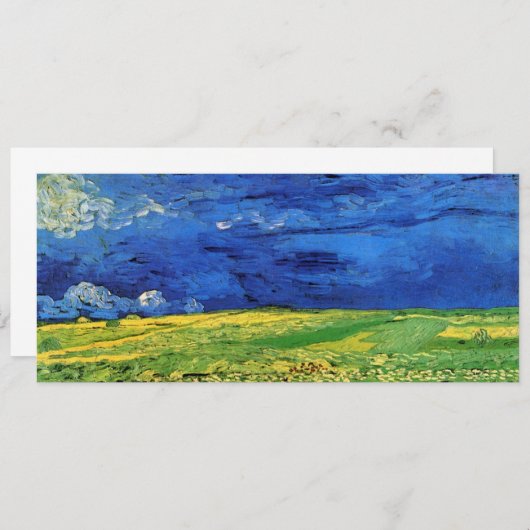 Carte Champ de blé sous ciel nuageux par Vincent van Gog (Devant / Derrière)