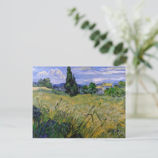 Carte Champ de blé vert avec Cypress par Vincent van Gog (Debout devant)