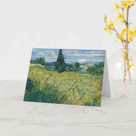 Carte Champ de blé vert avec Cypress | Vincent van Gogh (Fleur jaune)