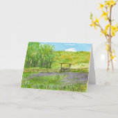 Carte Champ de ferme d'anniversaire Purple Lupines Aquar (Fleur jaune)