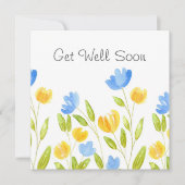 Carte Champ de fleurs bleu jaune (Devant)