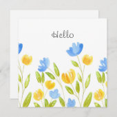 Carte Champ de fleurs bleu jaune (Devant / Derrière)