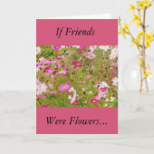 Carte Champ De Fleurs Roses Amitié (Fleur jaune)