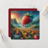 Carte Champ de fraises de rêves (Devant/Arrière en situation)
