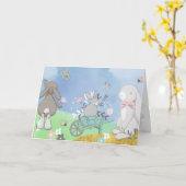 Carte Champ de lapins de printemps (Fleur jaune)