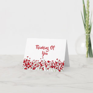 Carte Champ De Pépites Rouges "Penser À Vous"