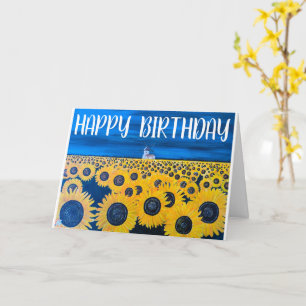 Carte Champ de tournesols Peinture d'Alfred Fox