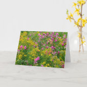 Carte Champ de vœux fleuris (Fleur jaune)