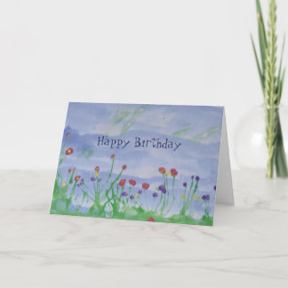 Carte CHAMP FLEURS-Carte d'anniversaire